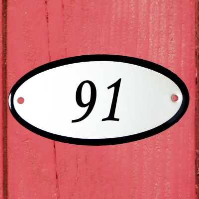 Huisnummerbordje 'ovaal' 91
