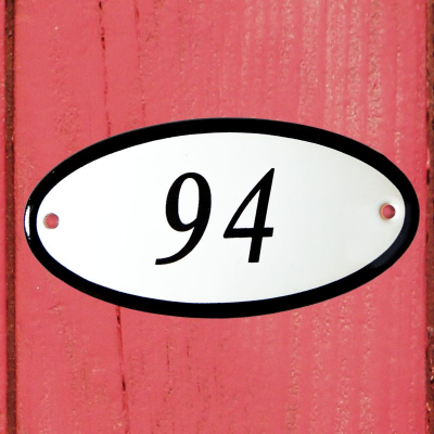 Huisnummerbordje 'ovaal' 94