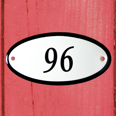 Huisnummerbordje 'ovaal' 96
