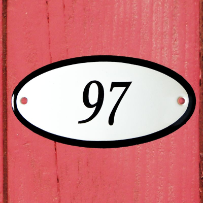 Huisnummerbordje 'ovaal' 97