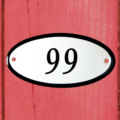 Huisnummerbordje 'ovaal' 99