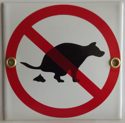Pictogram: verboden dier uit te laten
