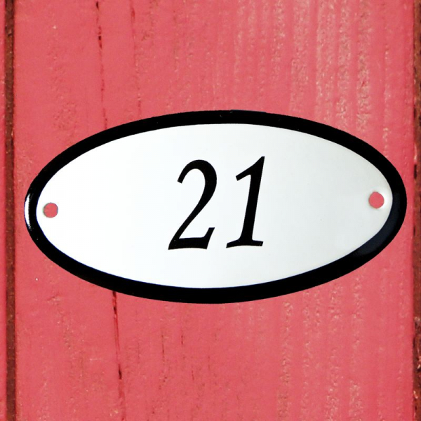 Huisnummerbordje ovaal nummer 21
