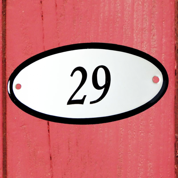 Huisnummerbordje ovaal nummer 29