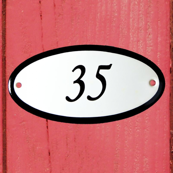 Huisnummerbordje ovaal nummer 35