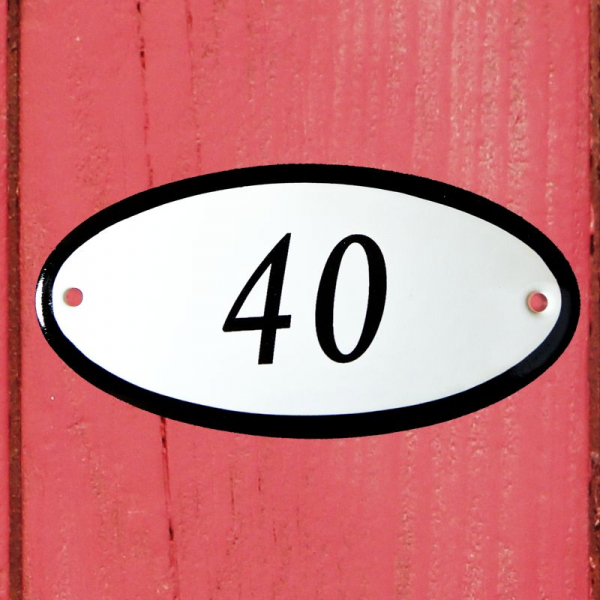 Huisnummerbordje ovaal nummer 40