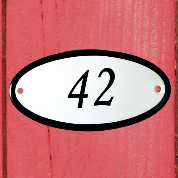 Huisnummerbordje ovaal nummer 42