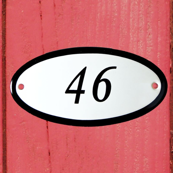 Huisnummerbordje ovaal nummer 46