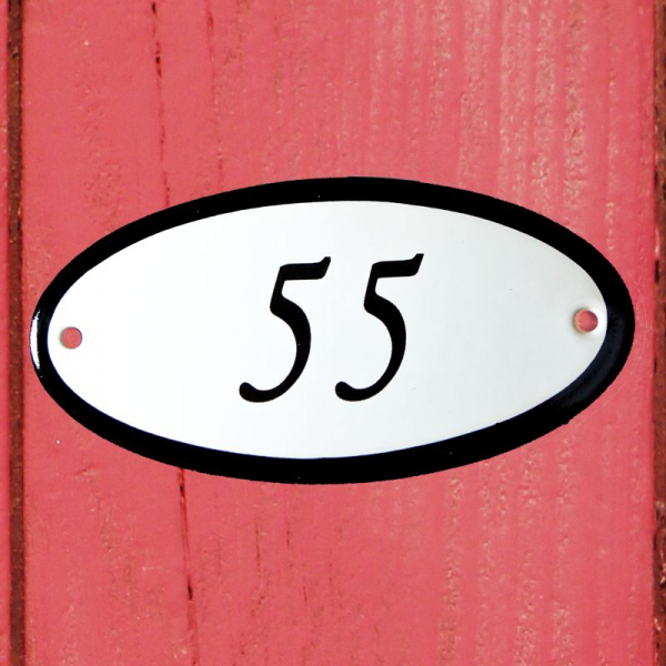 Huisnummerbordje ovaal nummer 55