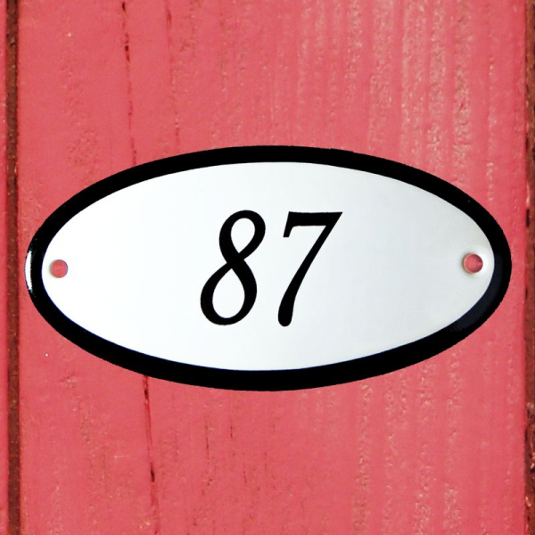 Huisnummerbordje ovaal nummer 87
