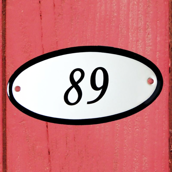 Huisnummerbordje ovaal nummer 89