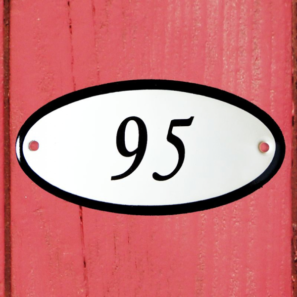 Huisnummerbordje ovaal nummer 95