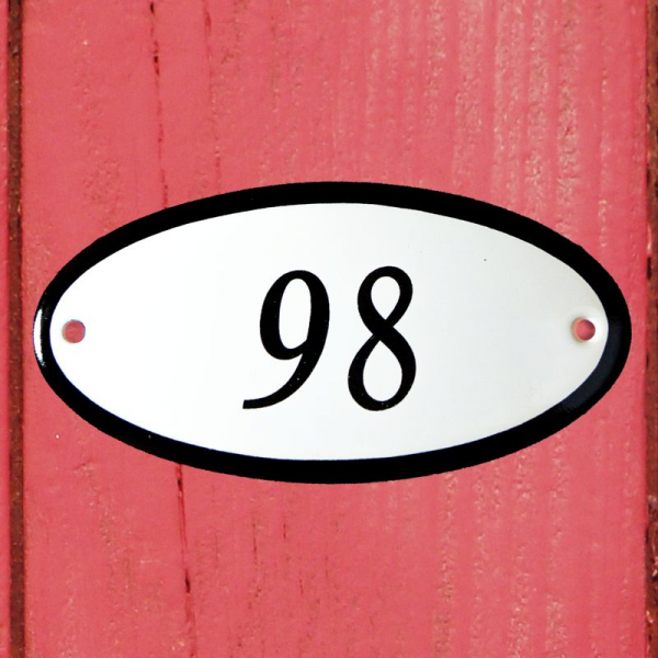 Huisnummerbordje ovaal nummer 98