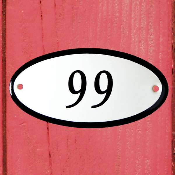 Huisnummerbordje ovaal nummer 99