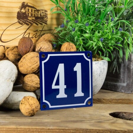 Huisnummerbord klein 'blauw' 41