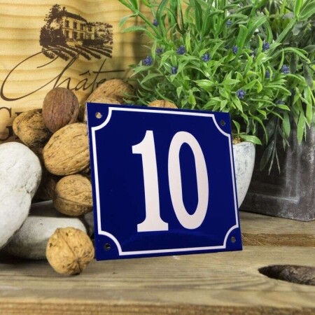 Huisnummerbord groot 'blauw' 10