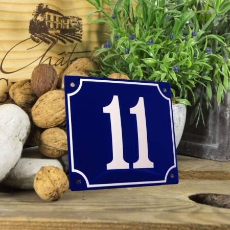 Huisnummerbord groot 'blauw' 11