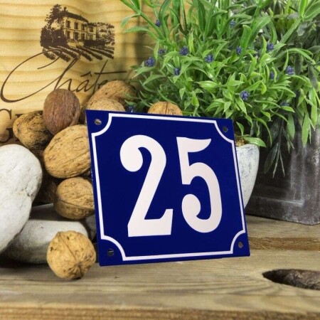 Huisnummerbord groot 'blauw' 25