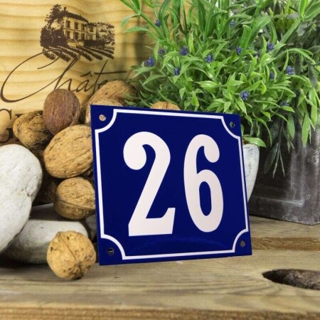 Huisnummerbord groot 'blauw' 26