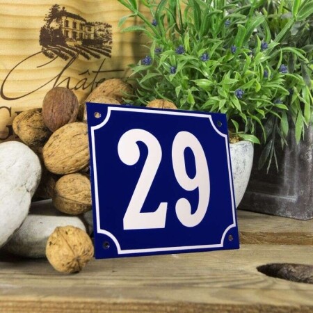 Huisnummerbord groot 'blauw' 29
