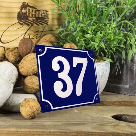 Huisnummerbord groot 'blauw' 37