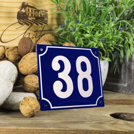 Huisnummerbord groot 'blauw' 38