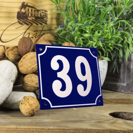 Huisnummerbord groot 'blauw' 39