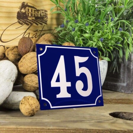 Huisnummerbord groot 'blauw' 45