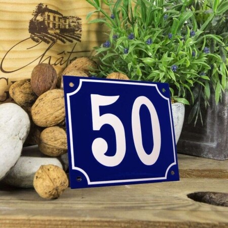 Huisnummerbord groot 'blauw' 50
