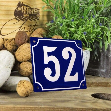 Huisnummerbord groot 'blauw' 52