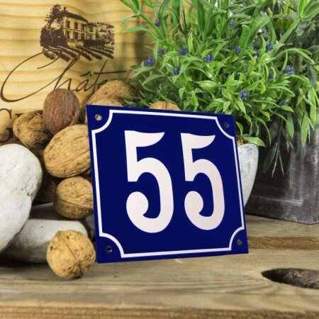 Huisnummerbord groot 'blauw' 55
