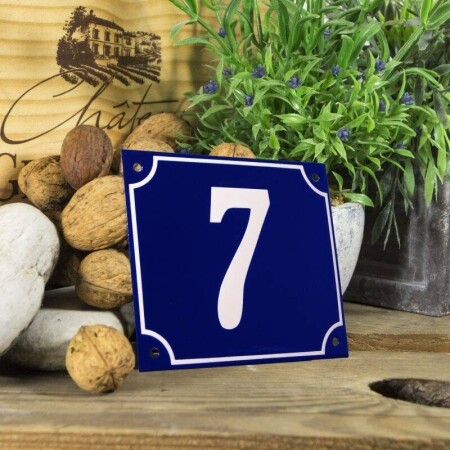 Huisnummerbord groot 'blauw' 7