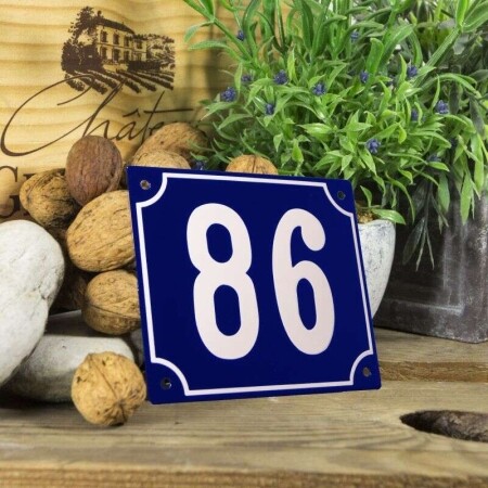 Huisnummerbord groot 'blauw' 86