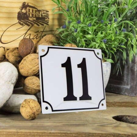 Huisnummerbord groot 'wit' 11
