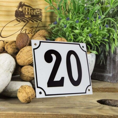 Huisnummerbord groot 'wit' 20