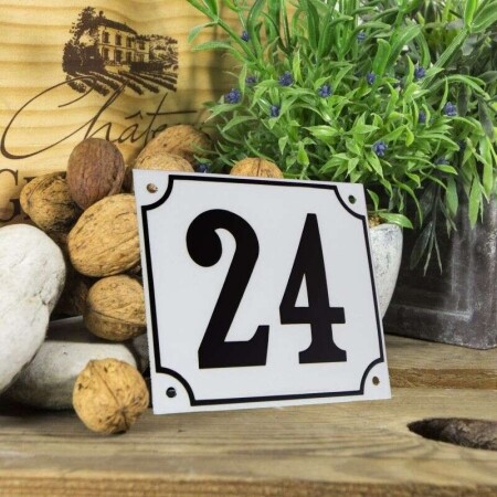 Huisnummerbord groot 'wit' 24