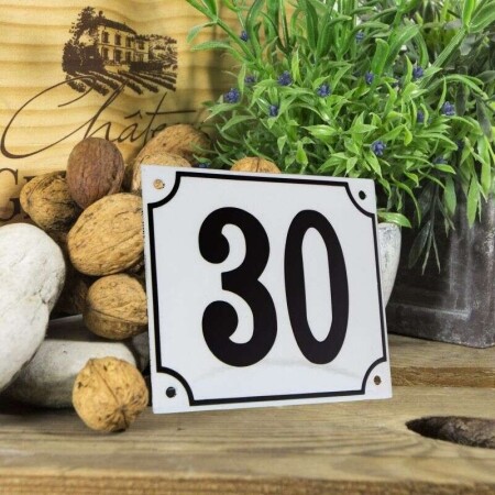 Huisnummerbord groot 'wit' 30