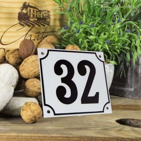 Huisnummerbord groot 'wit' 32