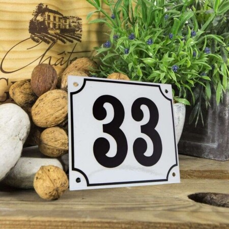 Huisnummerbord groot 'wit' 33