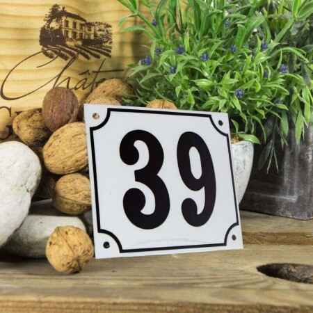 Huisnummerbord groot 'wit' 39