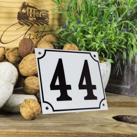 Huisnummerbord groot 'wit' 44
