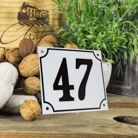 Huisnummerbord groot 'wit' 47