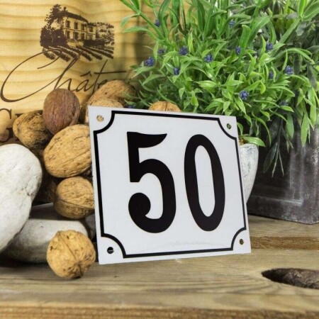 Huisnummerbord groot 'wit' 50
