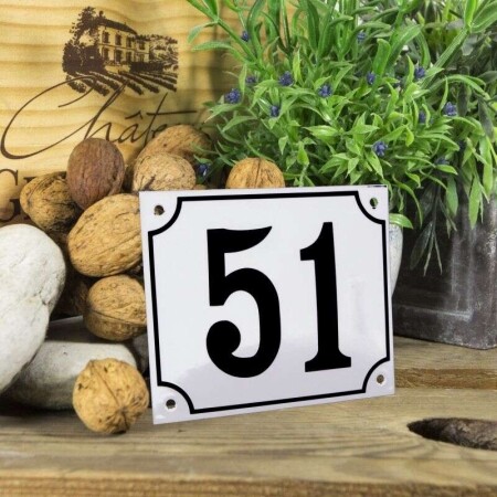 Huisnummerbord groot 'wit' 51