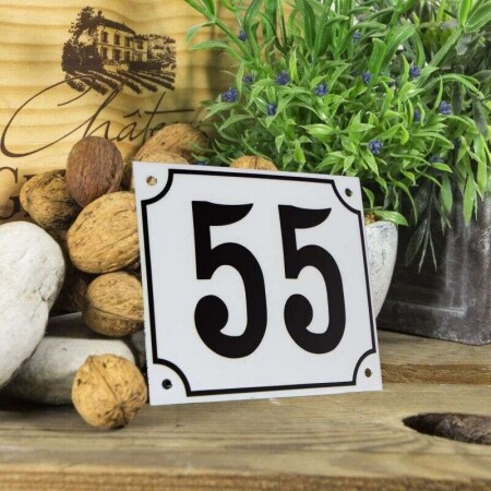 Huisnummerbord groot 'wit' 55