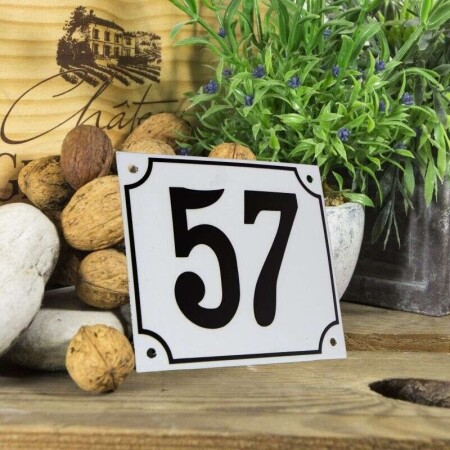 Huisnummerbord groot 'wit' 57