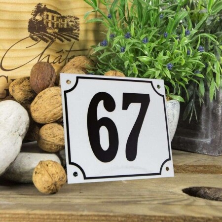 Huisnummerbord groot 'wit' 67