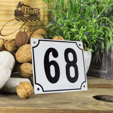Huisnummerbord groot 'wit' 68