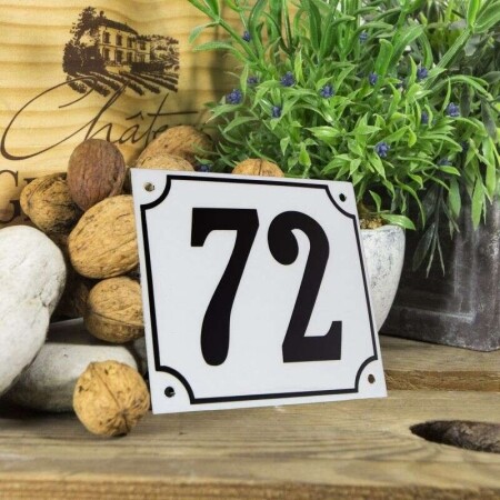 Huisnummerbord groot 'wit' 72