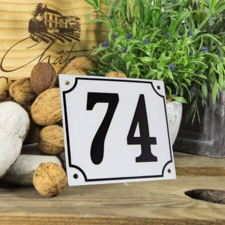 Huisnummerbord groot 'wit' 74
